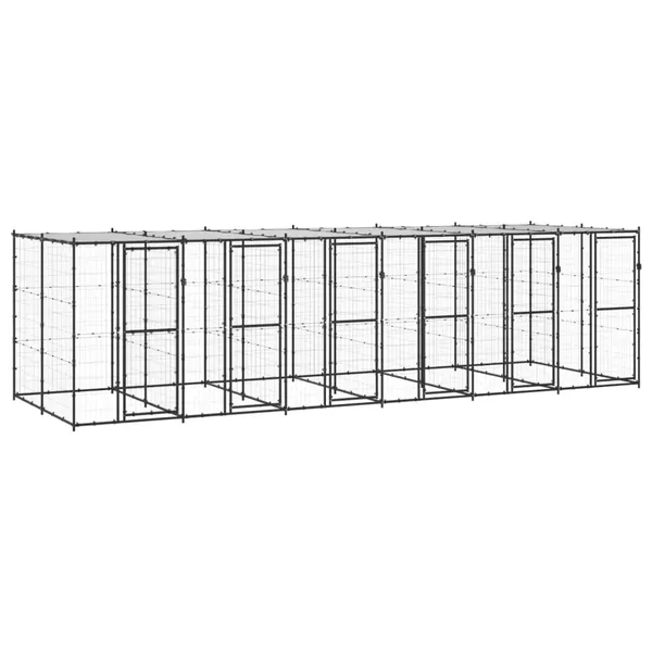 Chenil extérieur Acier avec toit 14,52 m²
