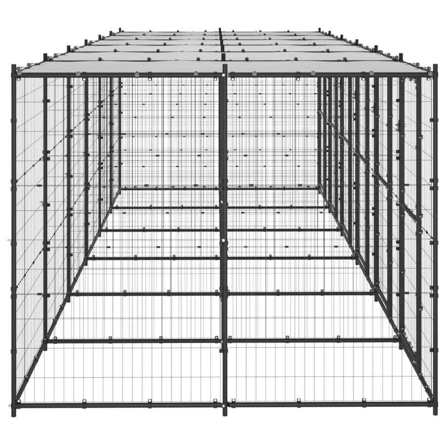 Chenil extérieur Acier avec toit 14,52 m² - 3