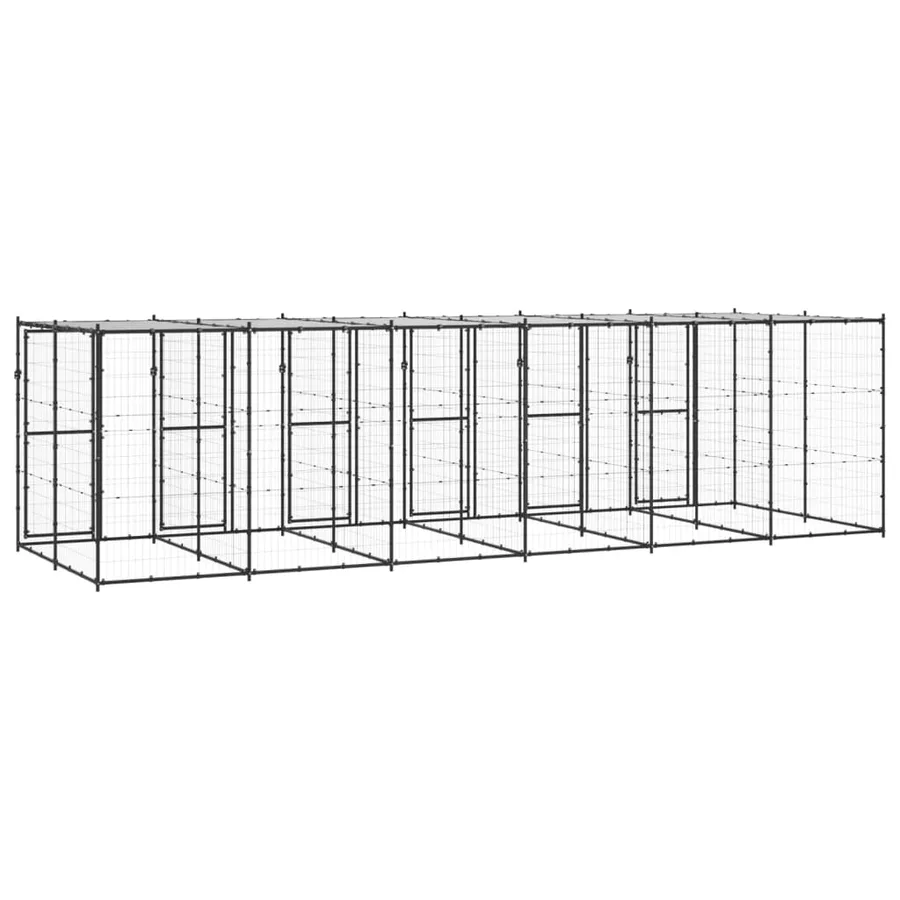Chenil extérieur Acier avec toit 14,52 m² - 4