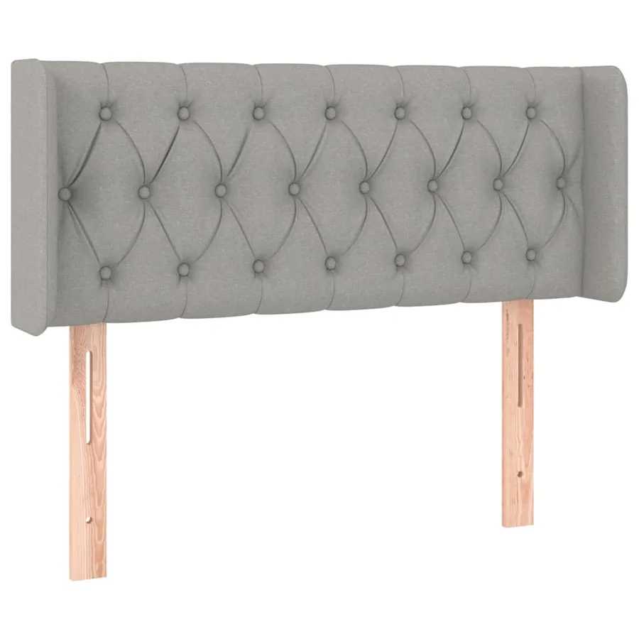 Tête de lit avec oreilles Gris clair 103x16x78/88 cm Tissu - 2