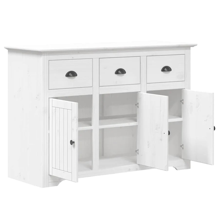 Buffet BODO blanc 115,5x44x80 cm bois massif de pin - 4