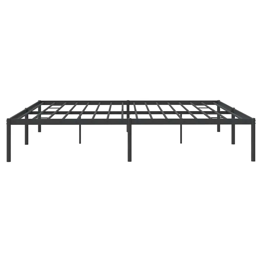 Cadre de lit métal sans matelas noir 200x200 cm - 6