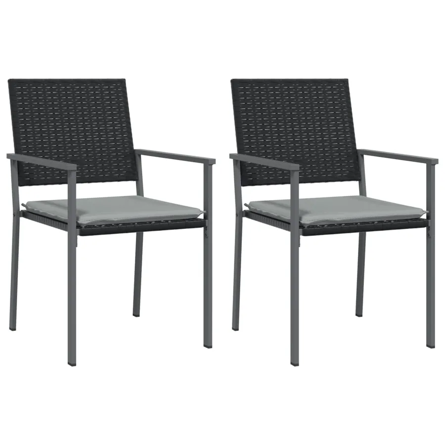 Ensemble à manger de jardin 3 pcs coussins résine tressée acier - 4