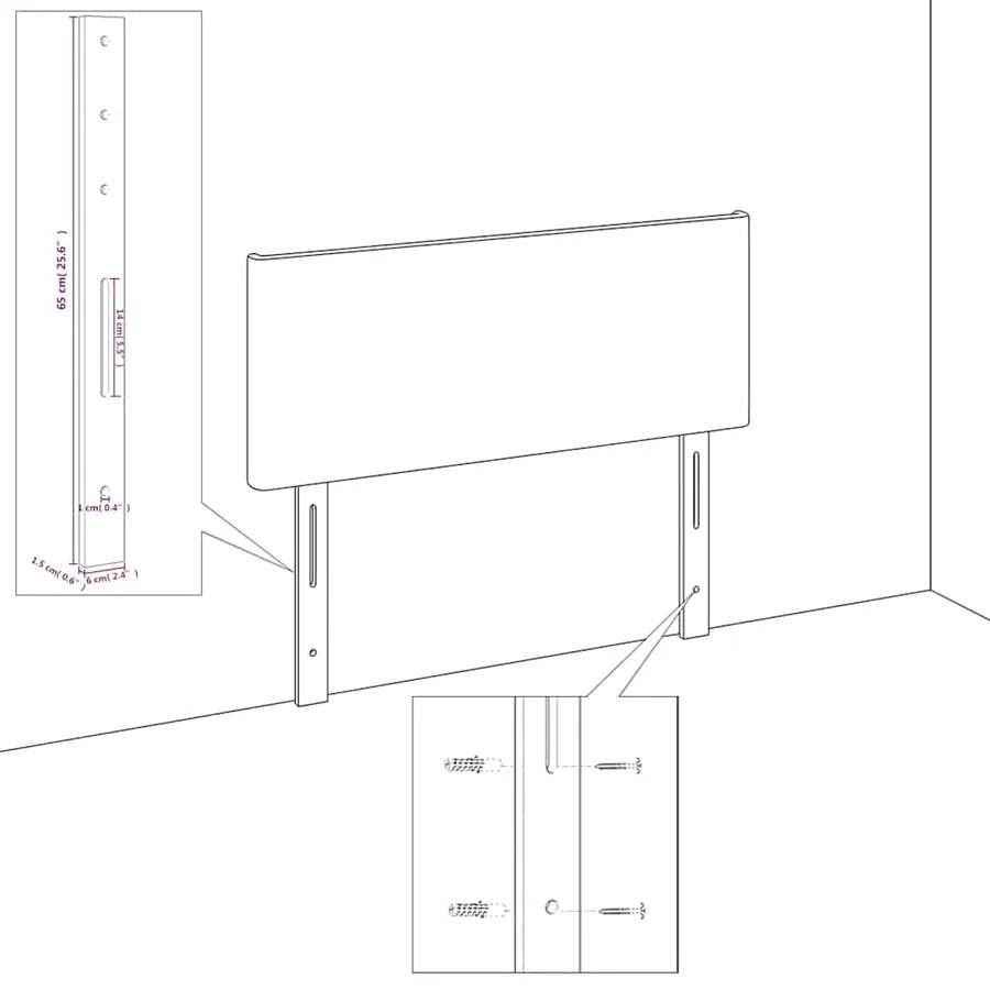 Cadre de lit sans matelas noir 80x200 cm tissu - 12
