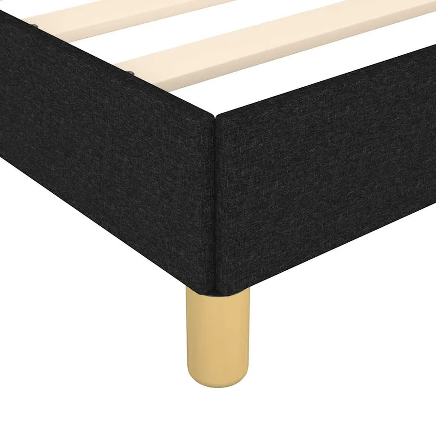 Cadre de lit sans matelas noir 80x200 cm tissu - 9