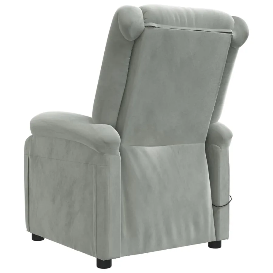 Fauteuil électrique de massage Gris clair velours - 6