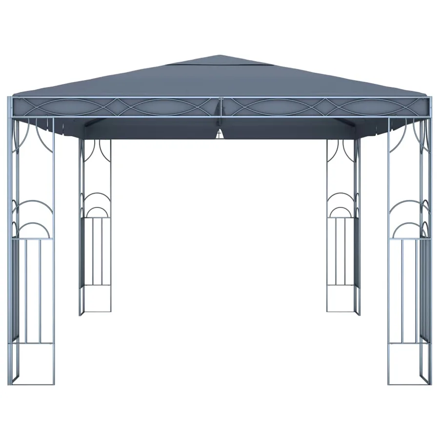 Tonnelle avec guirlande lumineuse à LED 400x300 cm Anthracite - 5