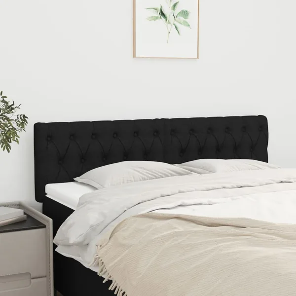 Têtes de lit Noir 160x7x78/88 cm Tissu