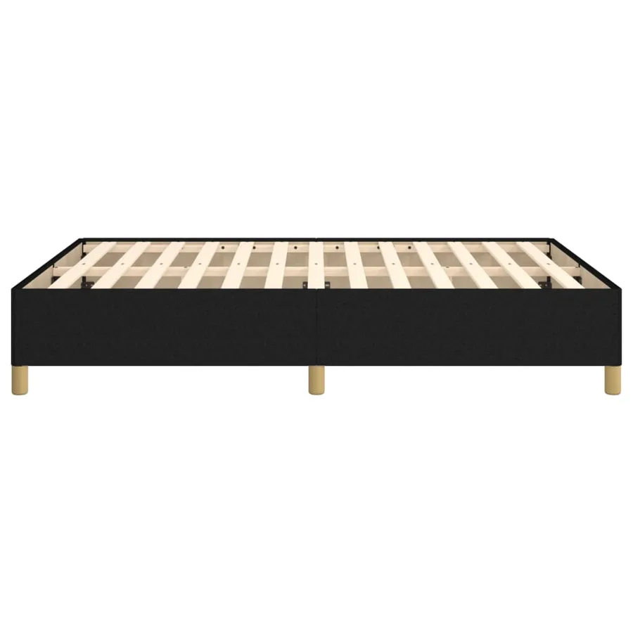 Cadre de lit sans matelas noir 140x190 cm tissu - 6