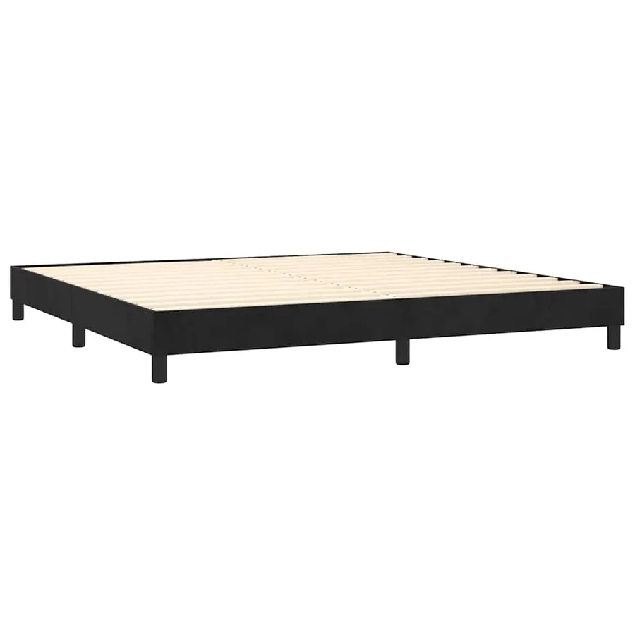 Sommier à lattes de lit avec matelas et LED Noir 200x200 cm - 5