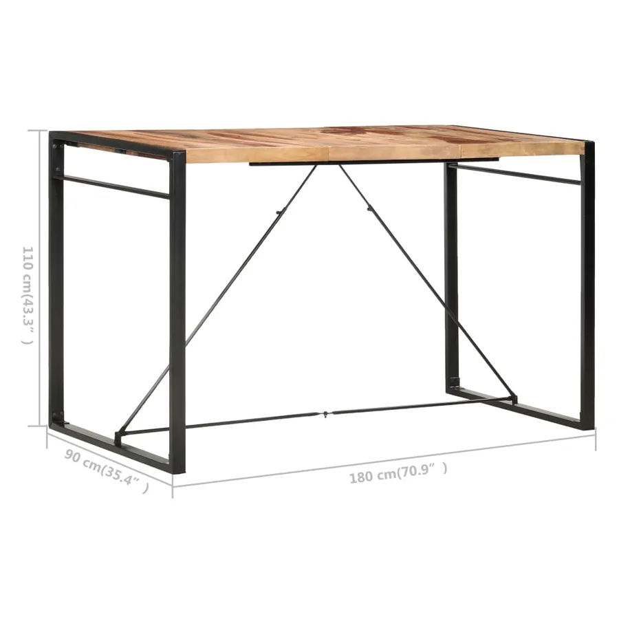 Table de bar 180x90x110 cm Bois solide - 5