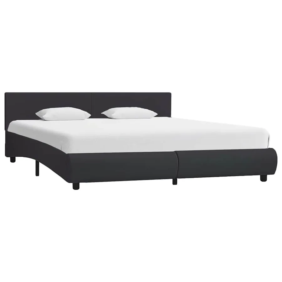 Cadre de lit avec LED sans matelas noir 160x200 cm
