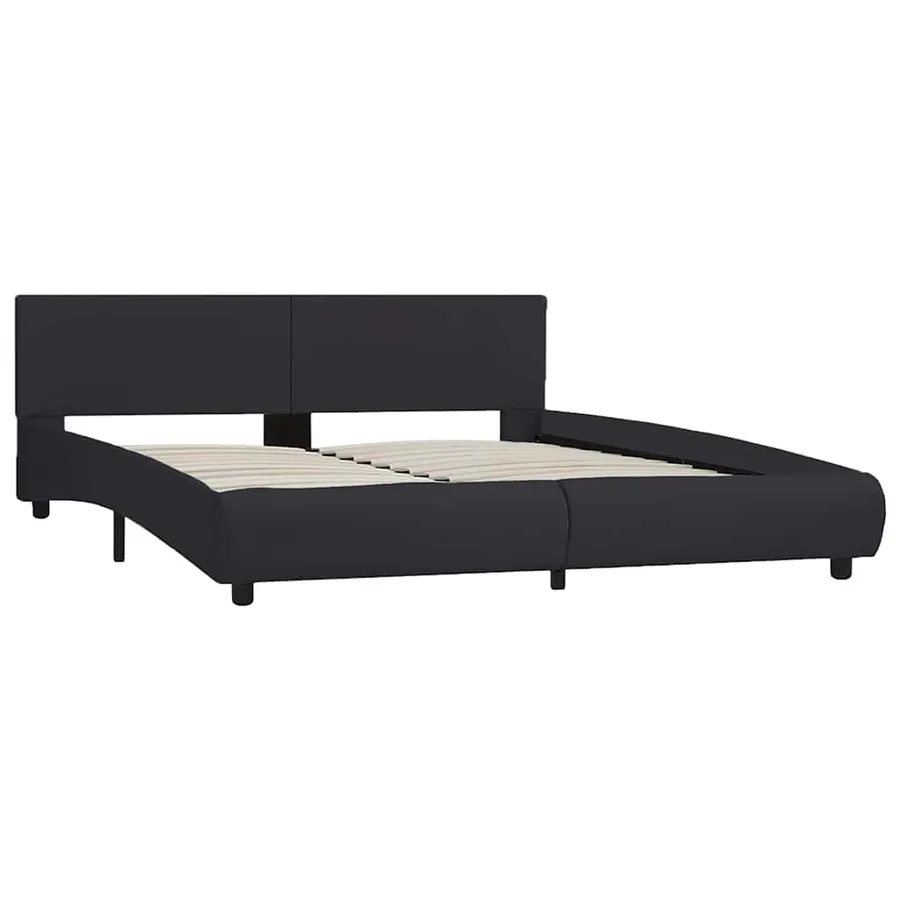Cadre de lit avec LED sans matelas noir 160x200 cm - 3