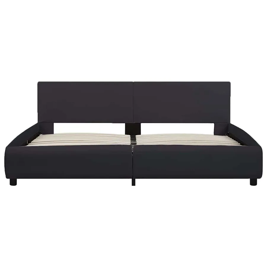 Cadre de lit avec LED sans matelas noir 160x200 cm - 4