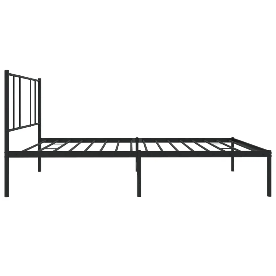 Cadre de lit métal sans matelas avec tête de lit noir 100x200cm - 7
