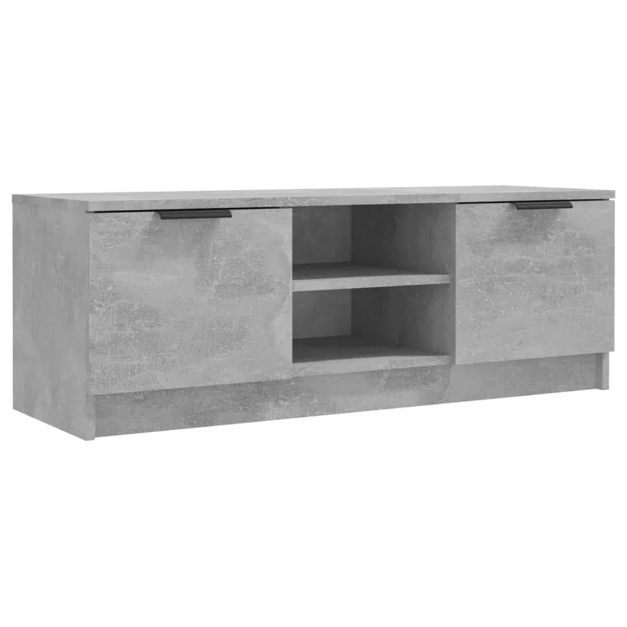 Meuble TV Gris béton 102x35x36,5 cm Bois d'ingénierie - 2