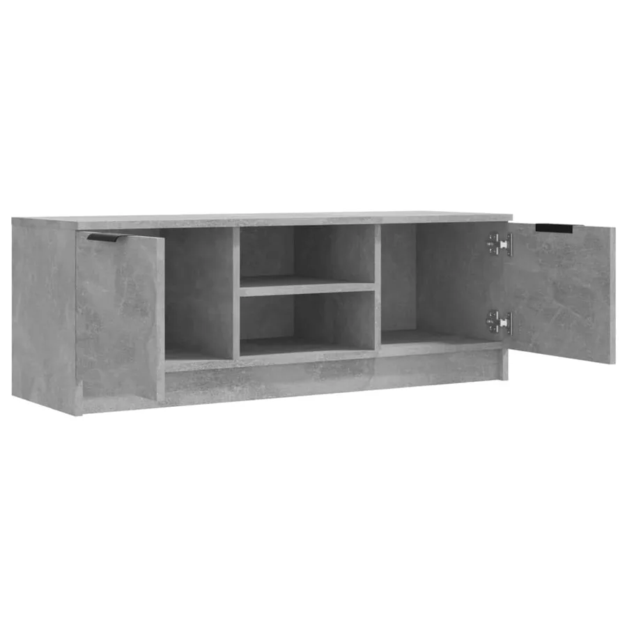 Meuble TV Gris béton 102x35x36,5 cm Bois d'ingénierie - 4