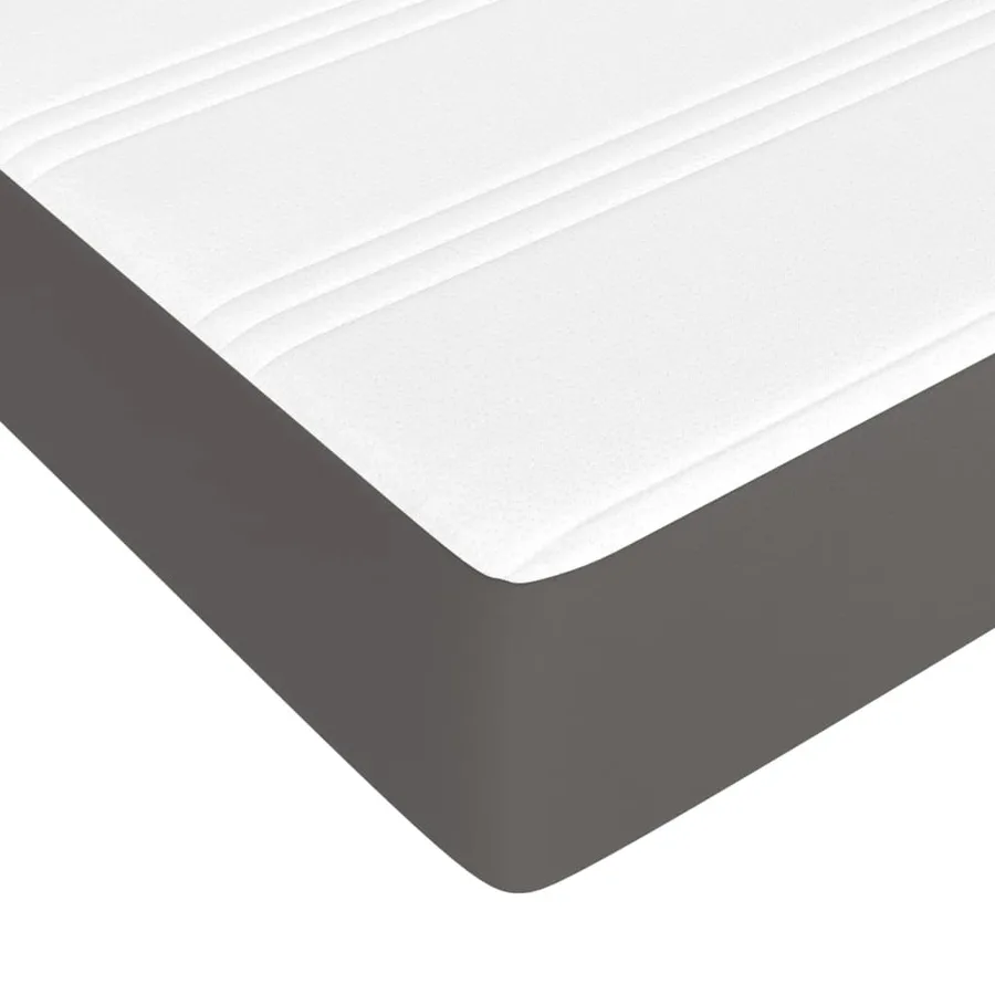 Sommier à lattes de lit avec matelas Gris 80x200 cm Similicuir - 8