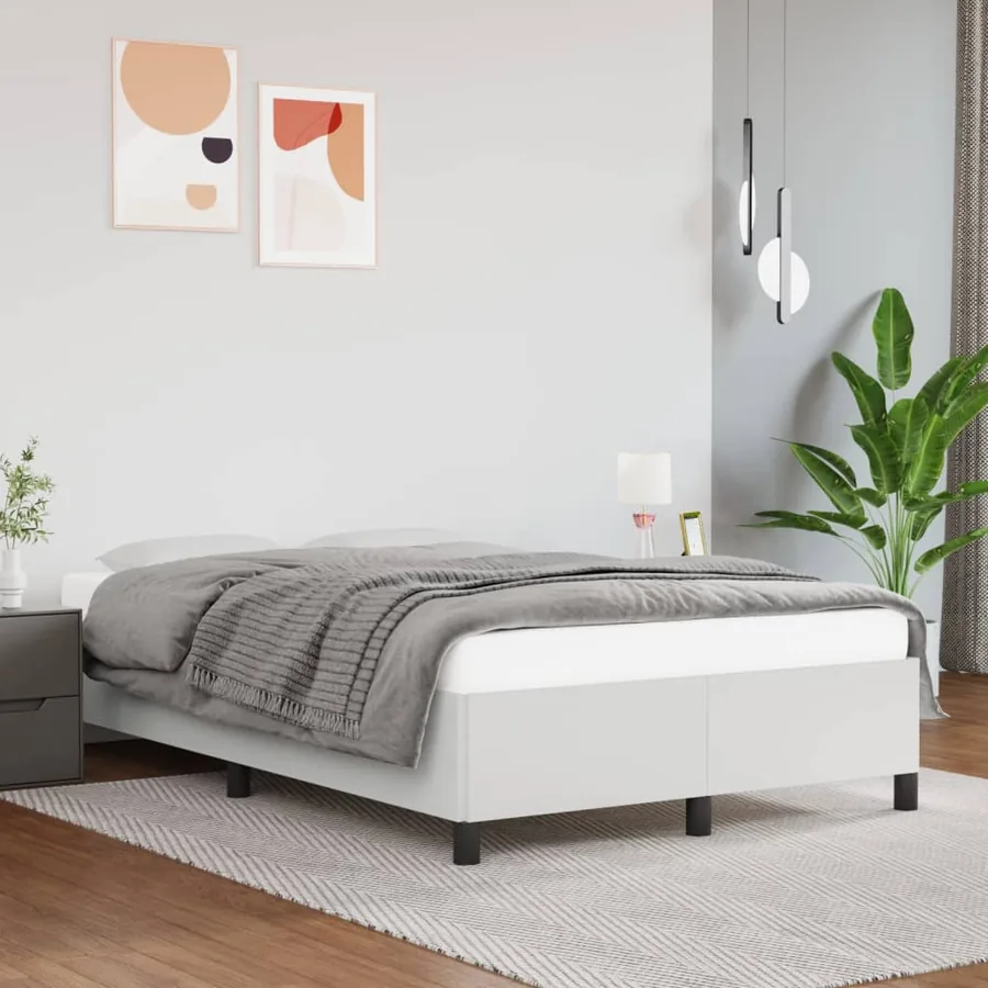 Cadre de lit sans matelas blanc 120x200 cm similicuir