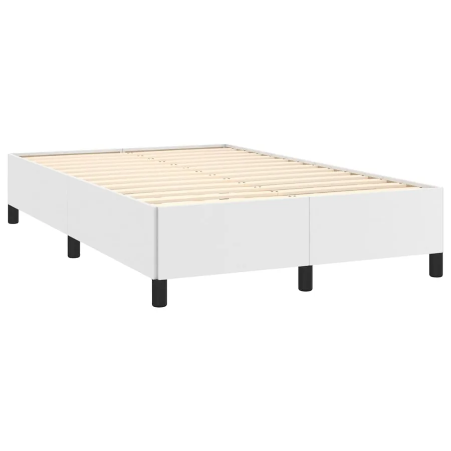 Cadre de lit sans matelas blanc 120x200 cm similicuir - 4