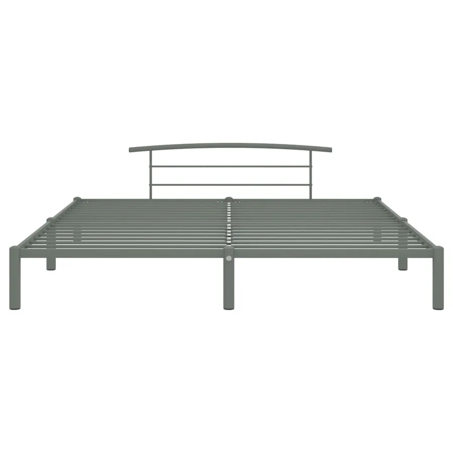 Cadre de lit sans matelas gris métal 200x200 cm - 3