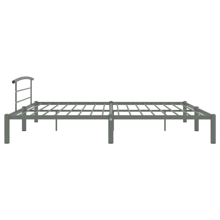 Cadre de lit sans matelas gris métal 200x200 cm - 4