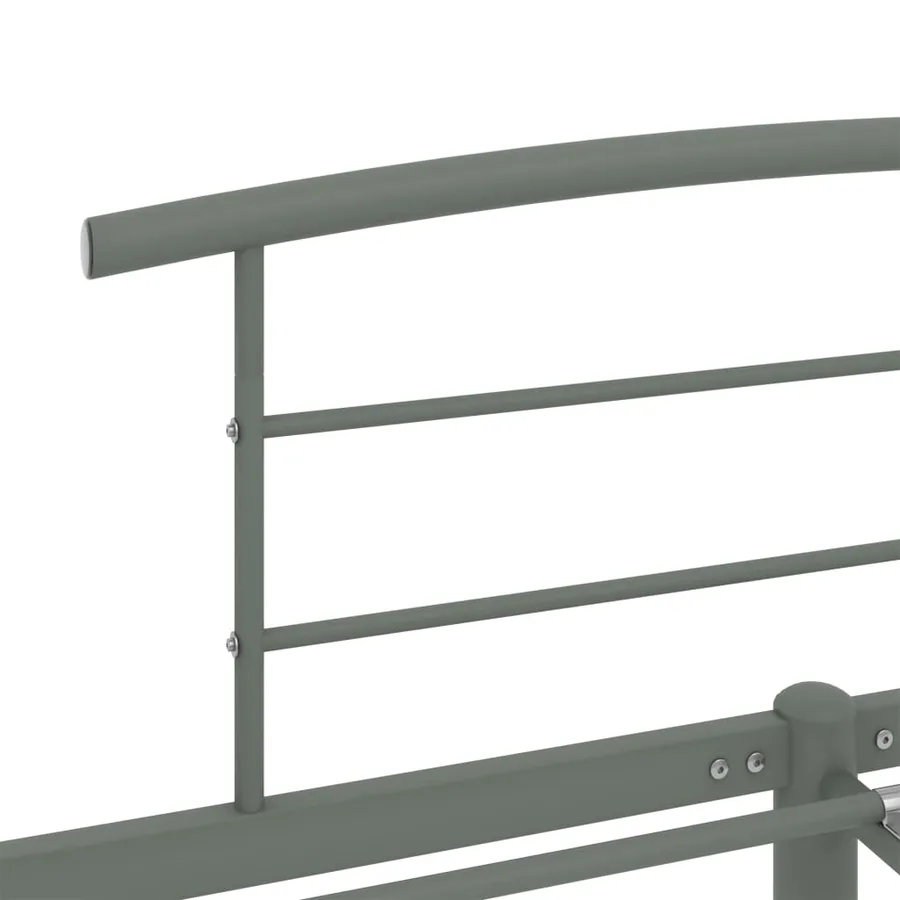 Cadre de lit sans matelas gris métal 200x200 cm - 5