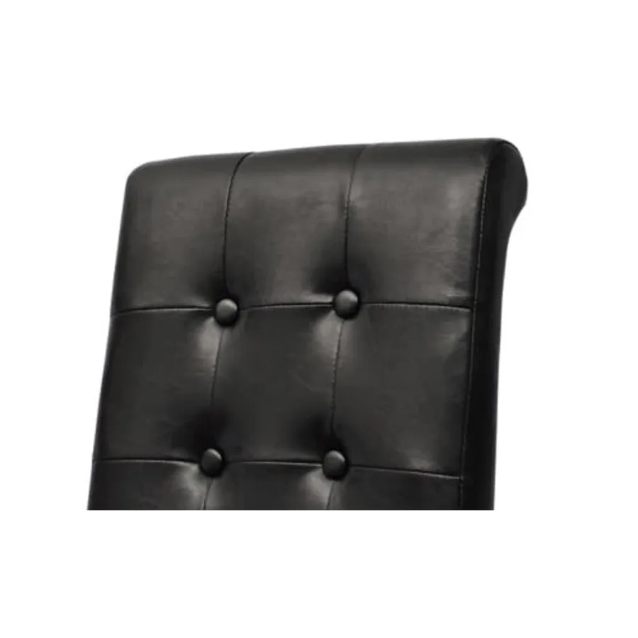 Chaises à manger lot de 2 noir similicuir - 5