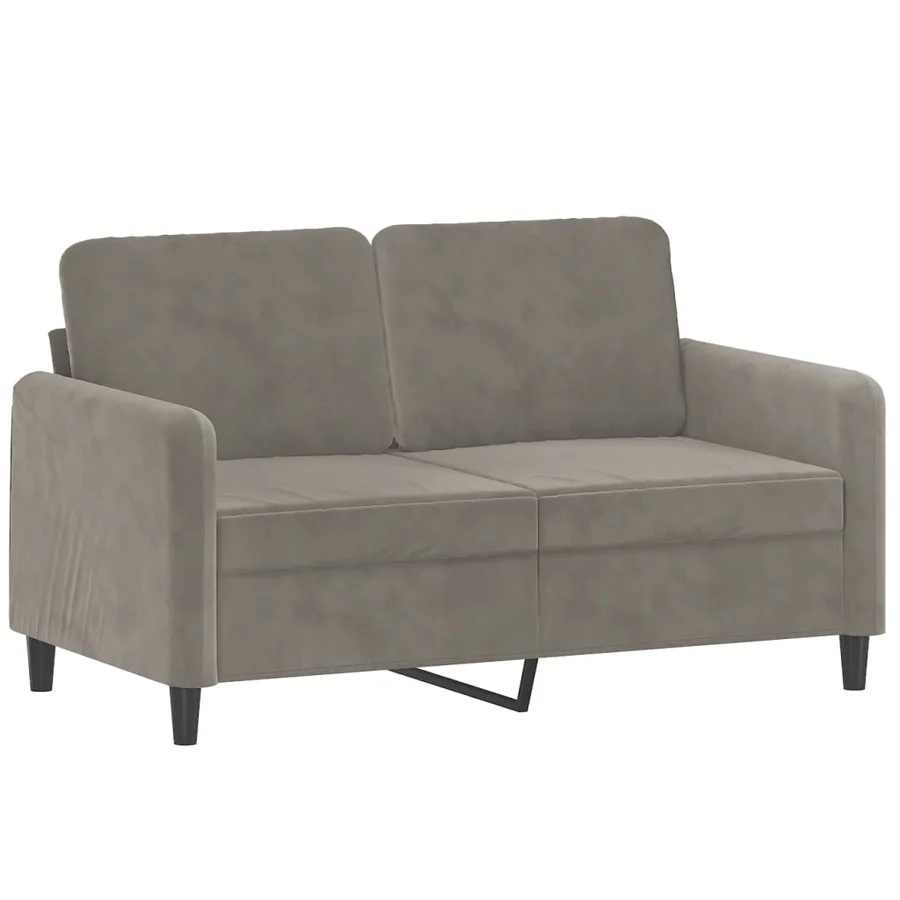 Canapé à 2 places Gris clair 120 cm Velours - 2