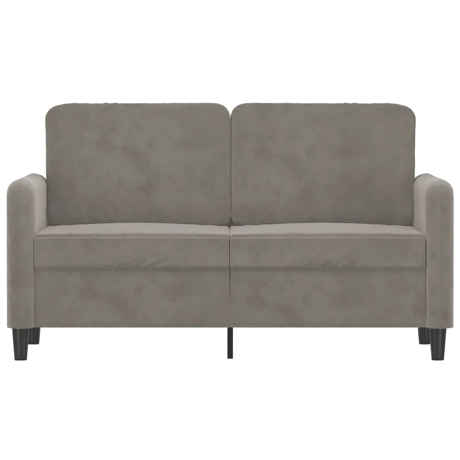 Canapé à 2 places Gris clair 120 cm Velours - 3