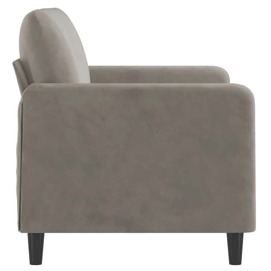 Canapé à 2 places Gris clair 120 cm Velours - 4