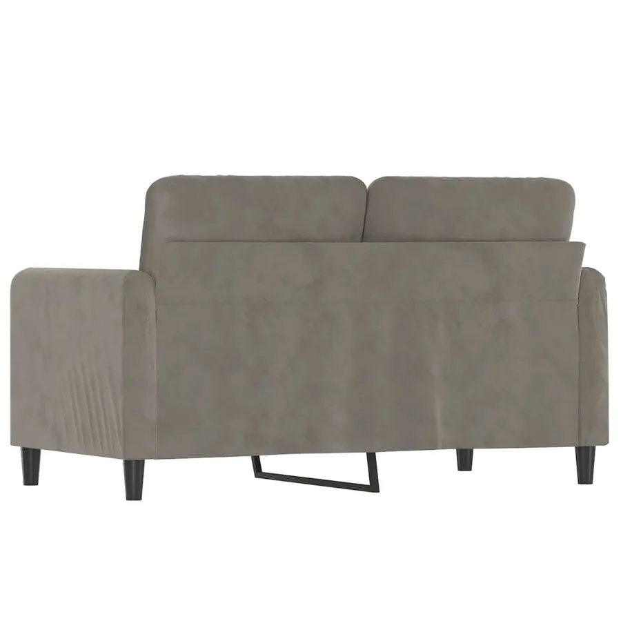 Canapé à 2 places Gris clair 120 cm Velours - 5