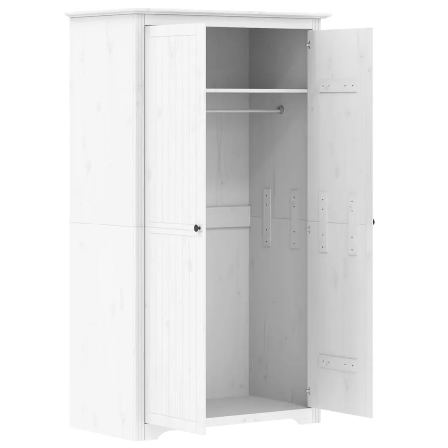 Garde-robe BODO blanc 99x53,5x173 cm bois massif de pin - 4