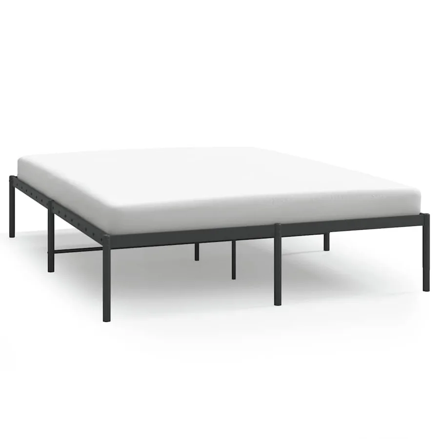 Cadre de lit métal sans matelas noir 140x200 cm - 2