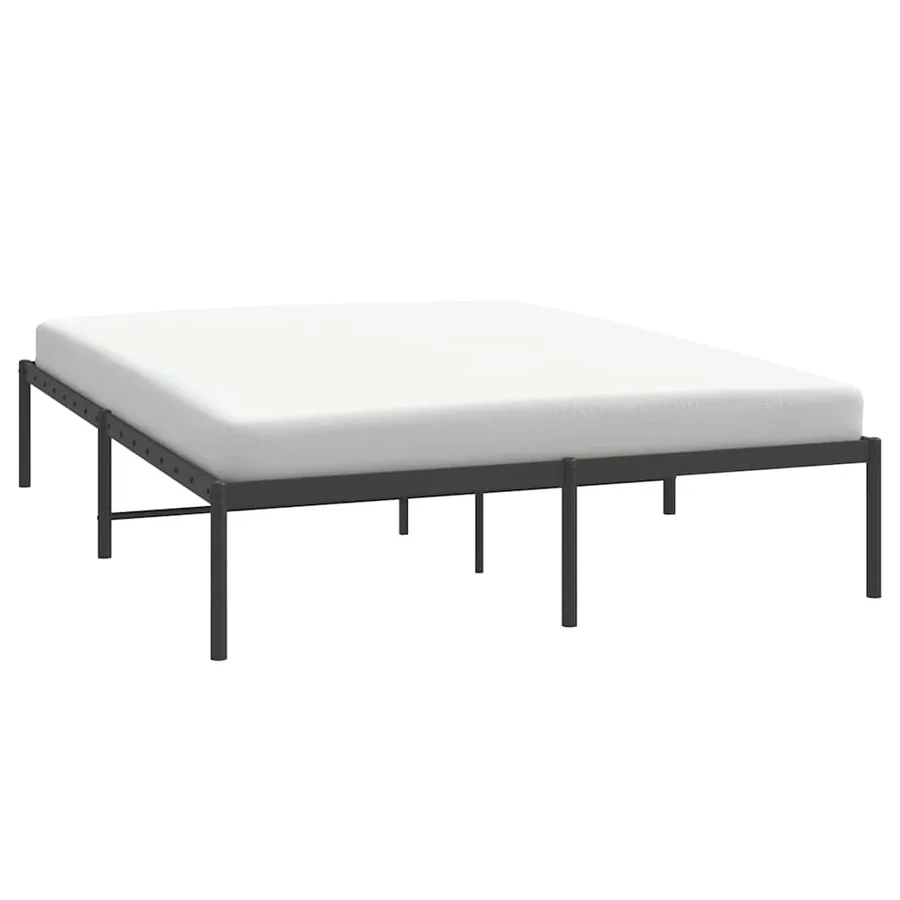Cadre de lit métal sans matelas noir 140x200 cm - 4