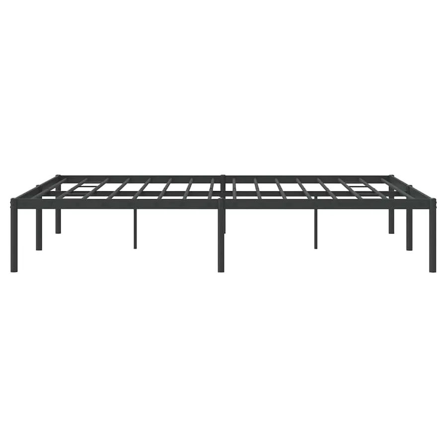 Cadre de lit métal sans matelas noir 140x200 cm - 6