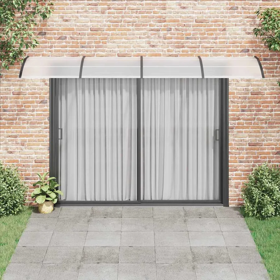 Auvent de porte Noir 400x100 cm Polycarbonate - 3