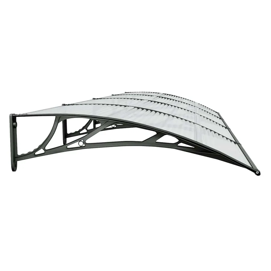 Auvent de porte Noir 400x100 cm Polycarbonate - 5