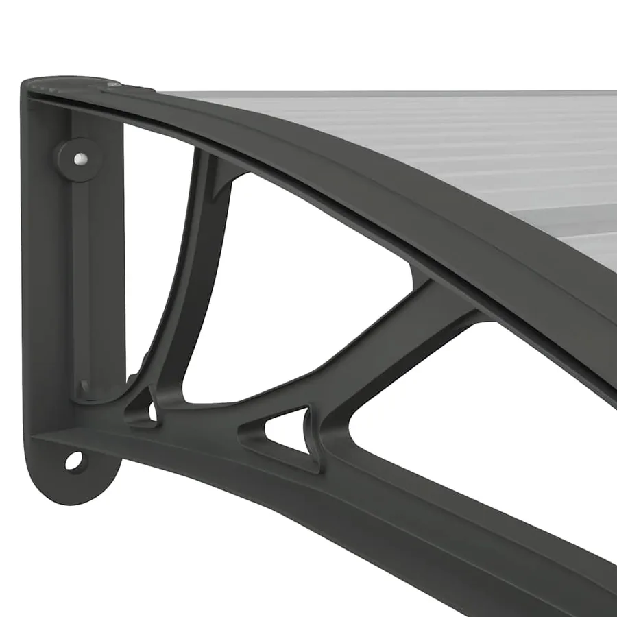 Auvent de porte Noir 400x100 cm Polycarbonate - 6