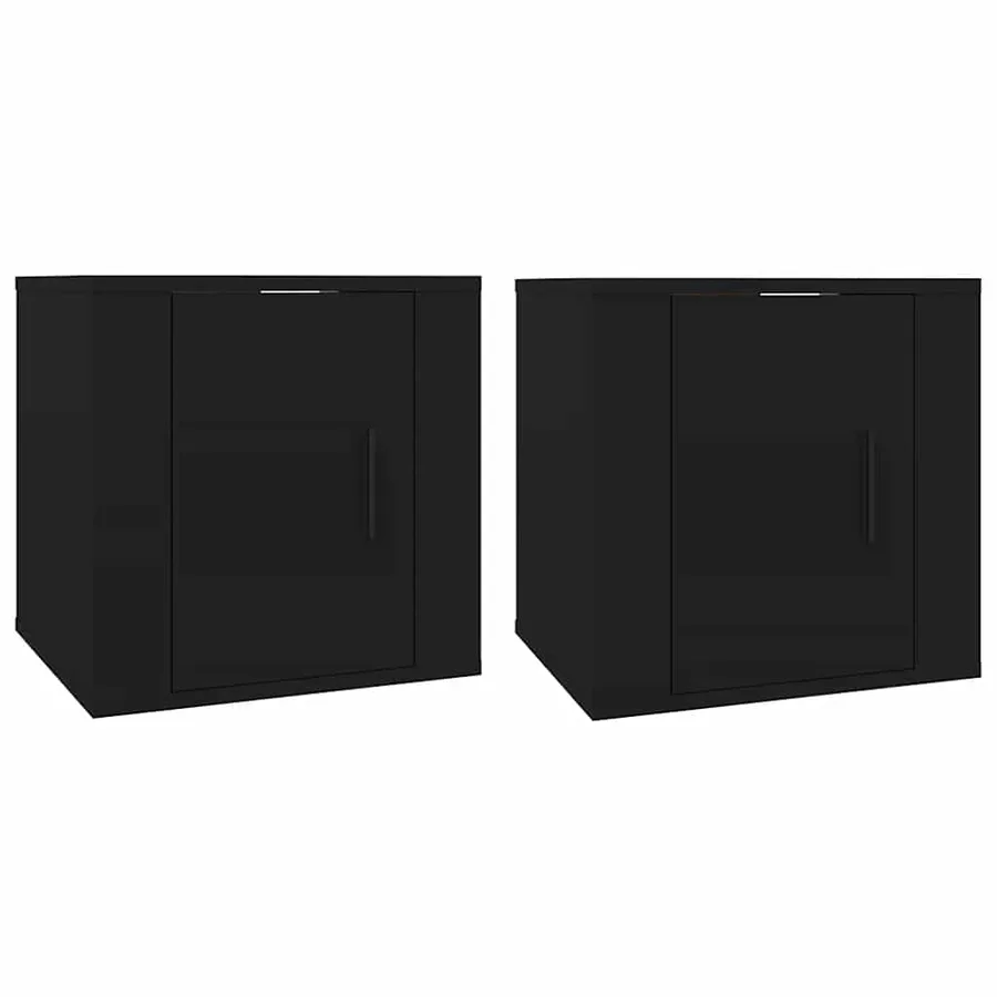 Meubles TV muraux 2 pcs Noir 40x34,5x40 cm - 2