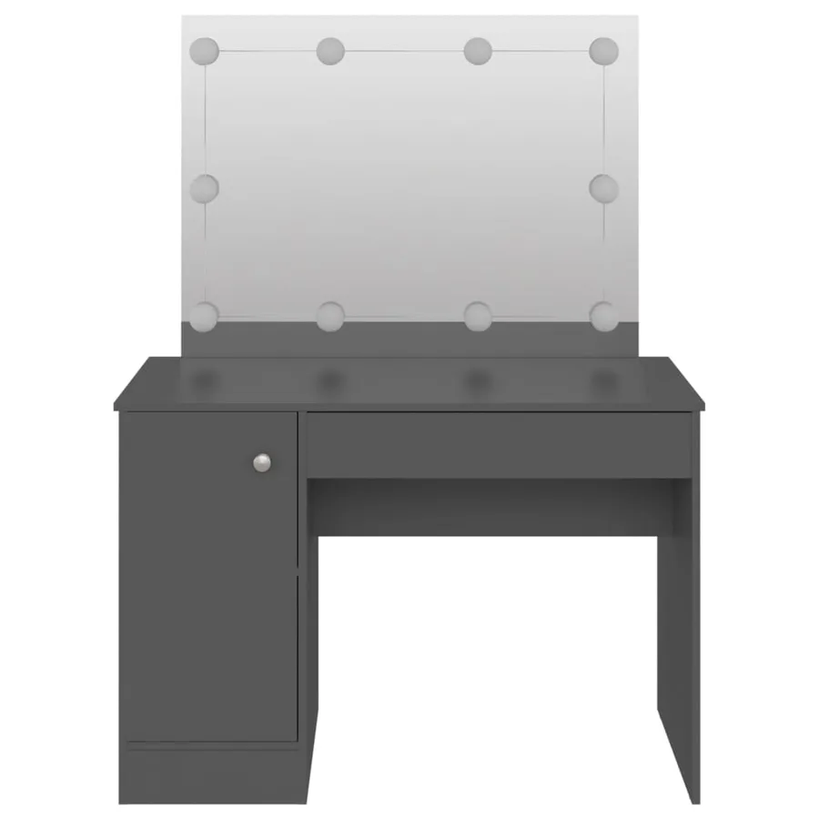 Table de maquillage avec éclairage LED 110x55x145 cm MDF Gris - 3