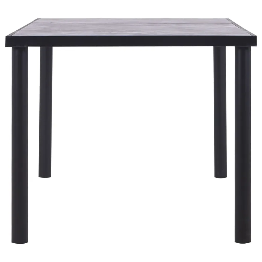 Table à manger Noir et gris béton 180x90x75 cm MDF - 3