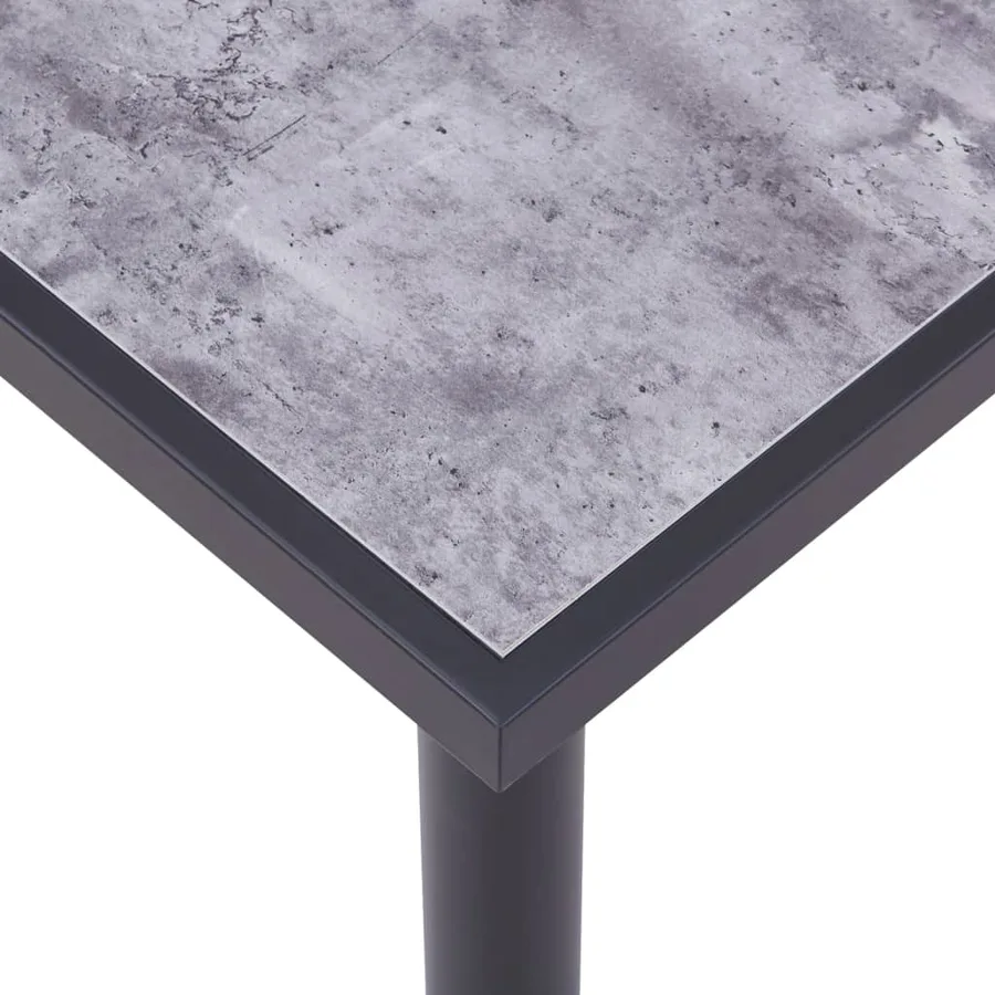 Table à manger Noir et gris béton 180x90x75 cm MDF - 4
