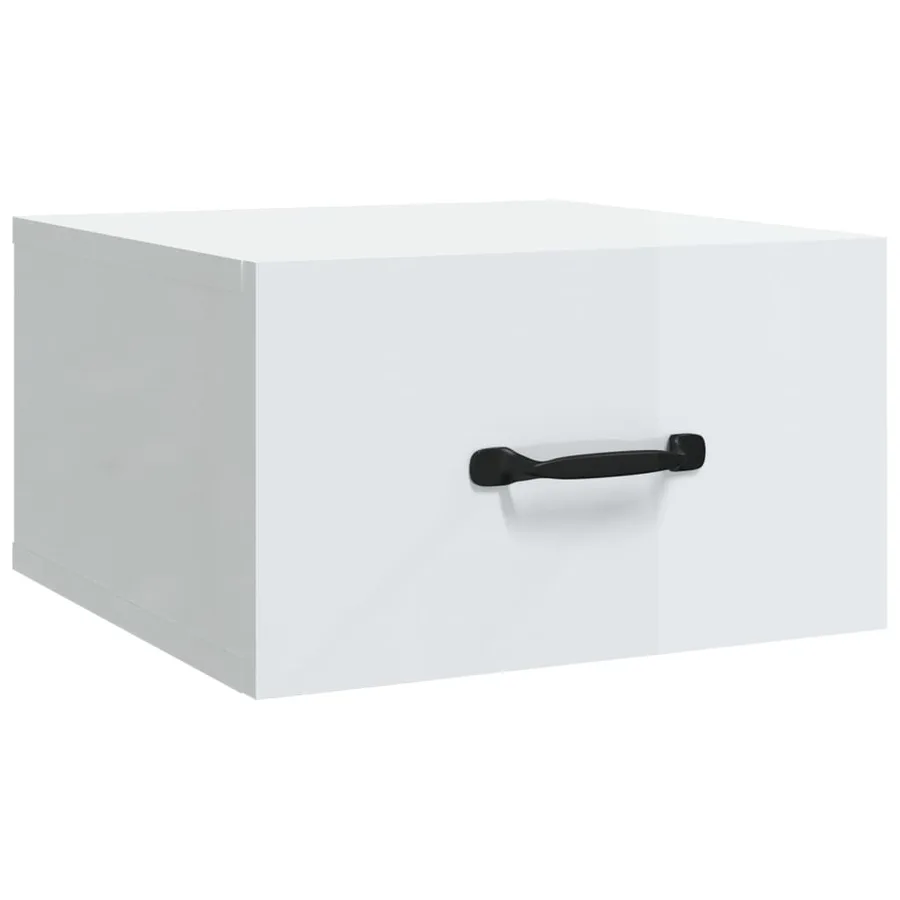 Table de chevet murale Blanc brillant 35x35x20 cm - 2