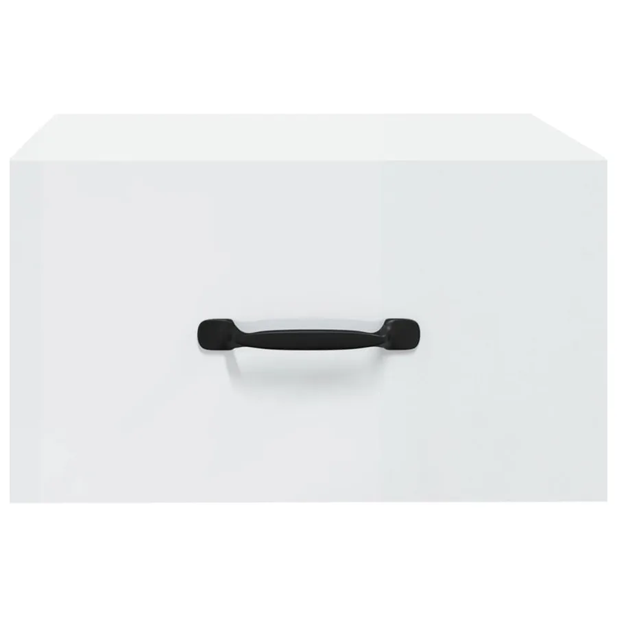 Table de chevet murale Blanc brillant 35x35x20 cm - 4