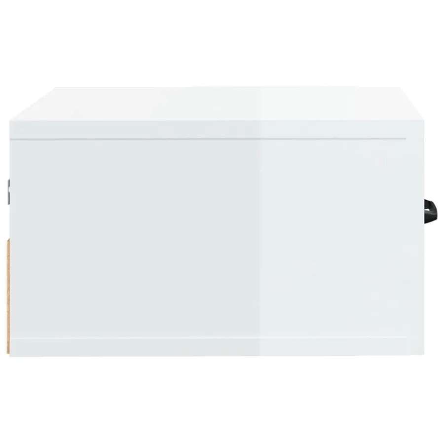 Table de chevet murale Blanc brillant 35x35x20 cm - 6