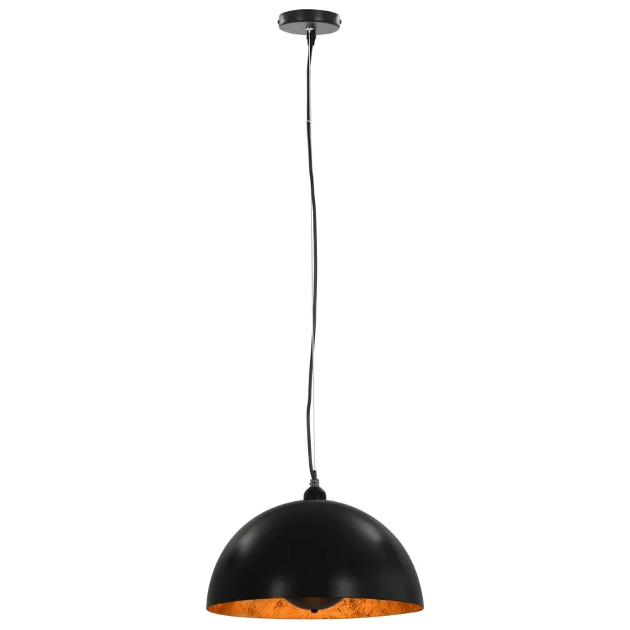 2 pcs Plafonniers Noir et doré Semi-sphérique 40 cm E27 - 4
