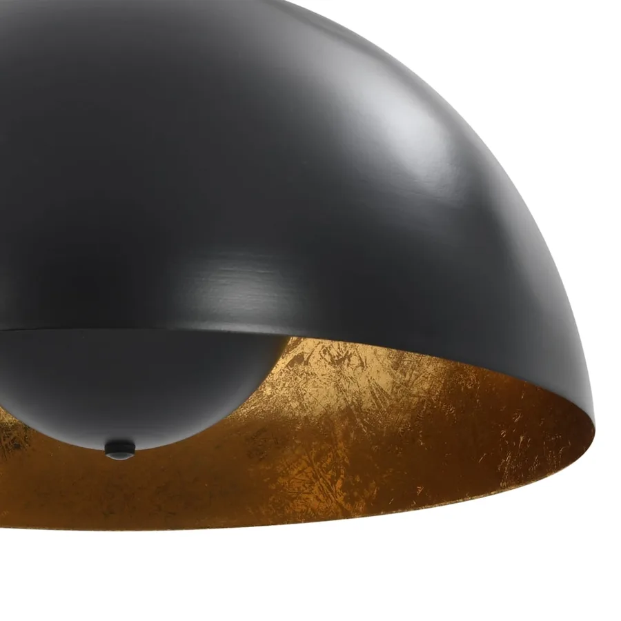 2 pcs Plafonniers Noir et doré Semi-sphérique 40 cm E27 - 7