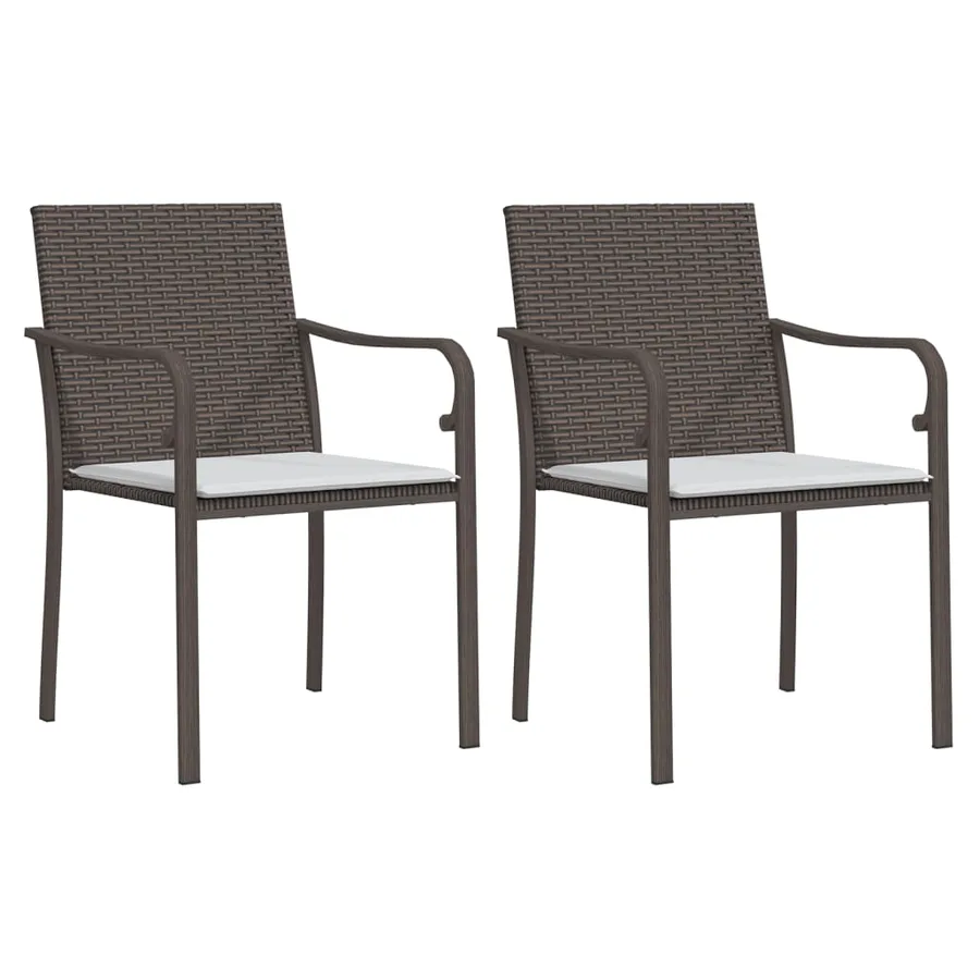 Ensemble à manger de jardin 3 pcs coussins résine tressée acier - 4