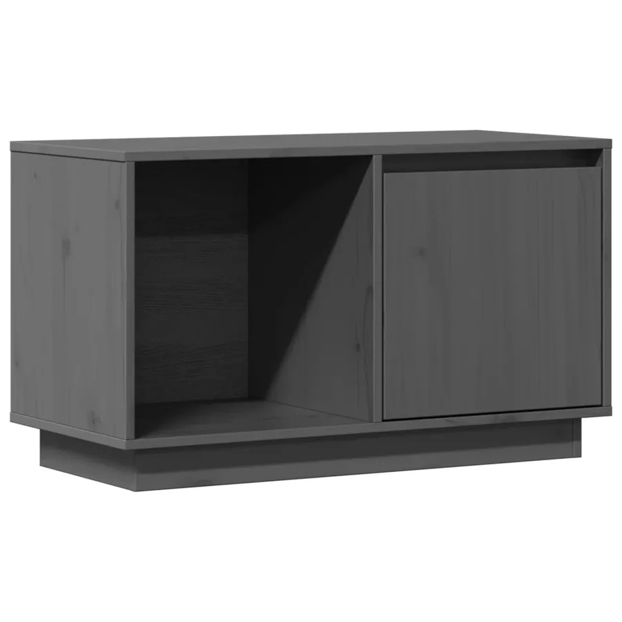 Meuble TV Gris 74x35x44 cm Bois de pin massif - 2